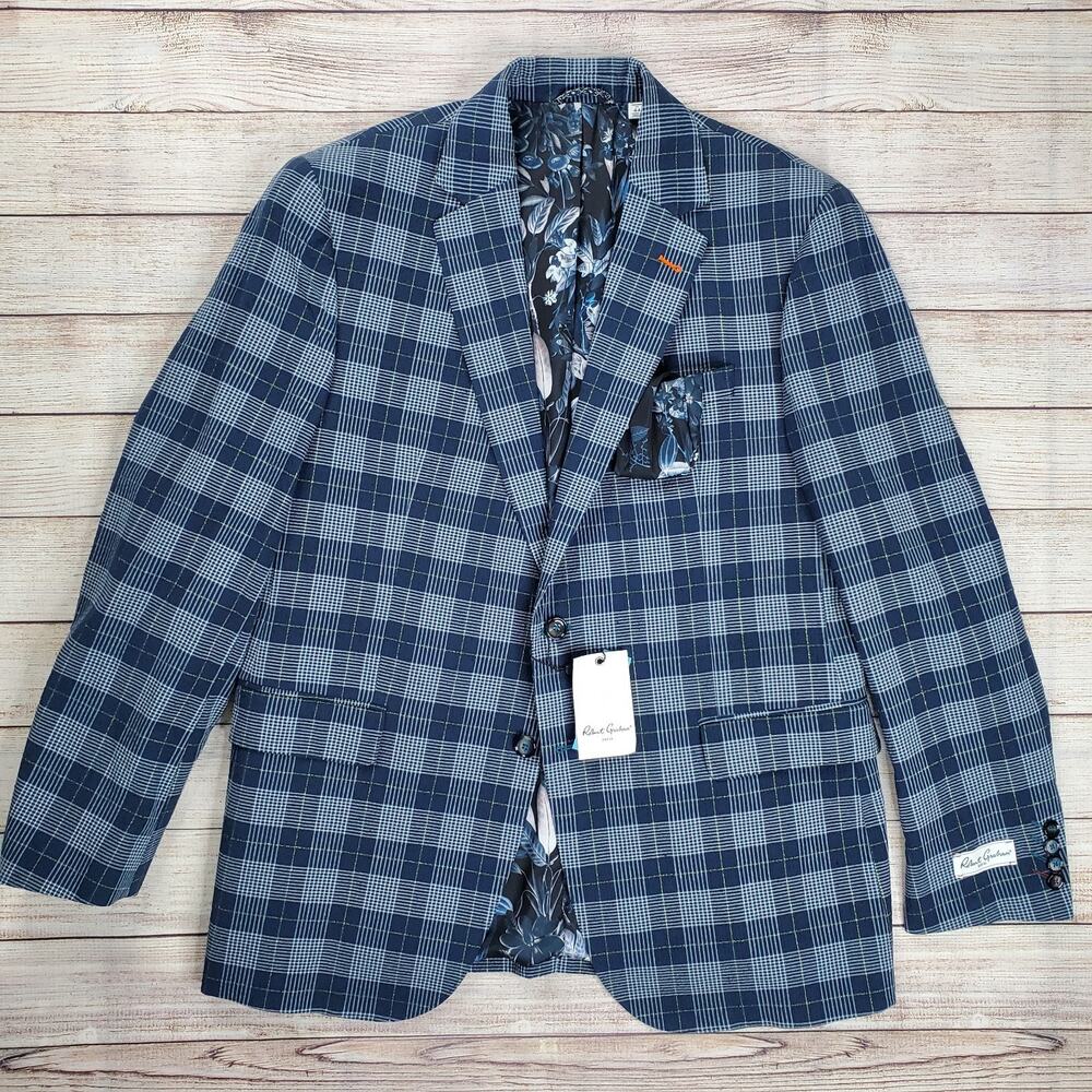 Robert Graham Rosberg Sport Coat Plaid Men's Size 44